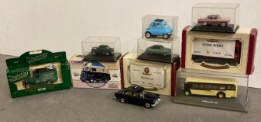 A small selection of diecast vehicles to include: Oxford Diecasts John West and Bekonscot, Corgi