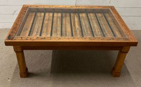 A plank style coffee table (H47cm W100cm D63cm)