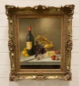 A gilt framed still life by Roy Hodrien signed lower right R J Hodrien 50cm x 39cm