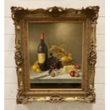 A gilt framed still life by Roy Hodrien signed lower right R J Hodrien 50cm x 39cm