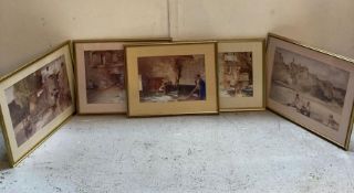 A selection of five pastoral Mediterranean themed prints by Sir William Russel Flint