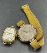 Two 9ct gold ladies watches AF (20.4g)