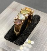 A 9ct gold multi coloured stone ring (Approximate Total Weight 2.8g) Size L