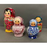 Four wooden Russian dolls