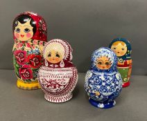 Four wooden Russian dolls