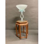 A large Art glass compote on stand