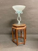 A large Art glass compote on stand