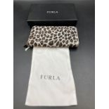 A Furla ladies leopard print purse boxed