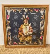 A Hermes silk 'Pani La Shar Pawnee' scarf in a pine frame