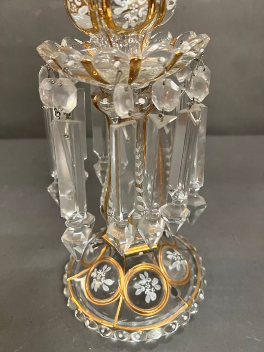 Baccarat clear glass luster candelabra lamp - Image 4 of 9