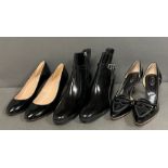 Three pairs of designer shoes and boots, Tods and LK Bennett