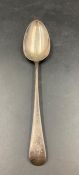 A George III silver spoon, hallmarked for London 1792/3 by Duncan Urquhart & Naphtali Hart