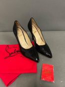 Christian Louboutin black sequin stiletto pumps, size 41