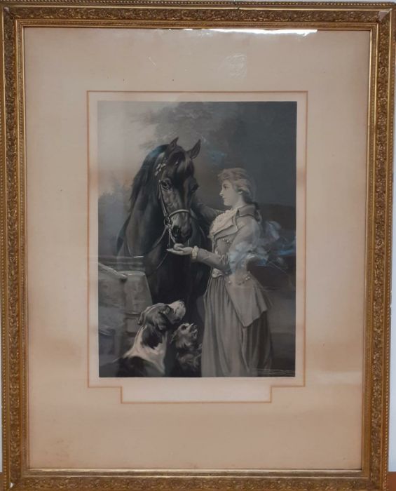 A print after Heywood Hardy (1843-1933) British, "Thorough bred", elegantly framed and glazed, (