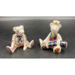 Two boxed Royal Crown Derby paperweights, Teddy Bear Christmas and Teddy Bear