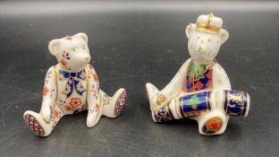 Two boxed Royal Crown Derby paperweights, Teddy Bear Christmas and Teddy Bear