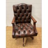 A Gainsborough swivel Chesterfield desk chair