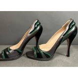 Grey metallic animals print, Prada heels/ pumps size 40.5
