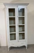 A French style three shelf cabinet with drawer under (H205cm W105cm D42cm)