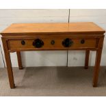 A Chinese style console table with ornate hardware (H90cm W130cm D46cm)
