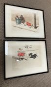 Two French cartoon prints