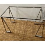 A chrome table frame with triangle shape legs (H70cm W102cm D55cm)