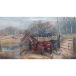 English school, 'Fox hunting scene', signed: 'Jackson' and dated 1882, oil on canvas, framed and