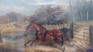 English school, 'Fox hunting scene', signed: 'Jackson' and dated 1882, oil on canvas, framed and