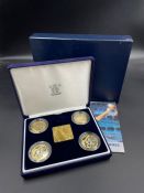 Royal Mint 2002 Manchester Commonwealth Games silver proof coin quartet of £2 GBP, together with a