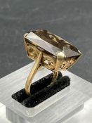 A 9ct gold Vintage Smokey Quartz cocktail ring Size M