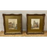 A PAIR OF HENRY THOMAS SCHAFER (British 1854 - 1915) WATER COLOUR PRINTS - ABBEVILLE - NORMANY -