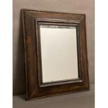 A square mahogany framed hall mirror 50X61