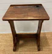 A vintage oak child's school desk (H71cm W56cm D45cm)