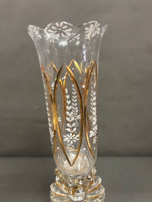 Baccarat clear glass luster candelabra lamp - Image 3 of 9