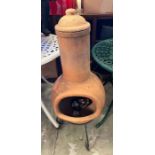 A garden chimenea