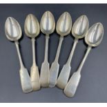 A set of six Victorian hallmarked silver teaspoons by Josiah Williams & Co for Exeter 1879 (