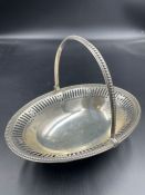 A silver basket, 15cm in length hallmarked for London by WP possibly 1781.