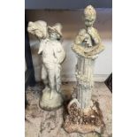 Two garden statues