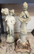 Two garden statues