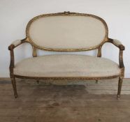 A two seater saloon sofa upholstered in white