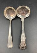 Two hallmarked silver sugar sifters
