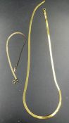 A 9ct gold necklace and bracelet set, cased. Approx 3.7g