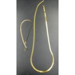 A 9ct gold necklace and bracelet set, cased. Approx 3.7g