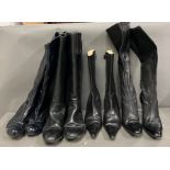 Four pairs of ladies boots by Emma Hopes, Chanel and Lankin, size 41