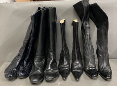 Four pairs of ladies boots by Emma Hopes, Chanel and Lankin, size 41