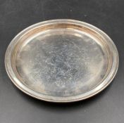 A silver plate 13cm Diameter and hallmarked for Sheffield 1922 made by Roberts & Belk Ltd