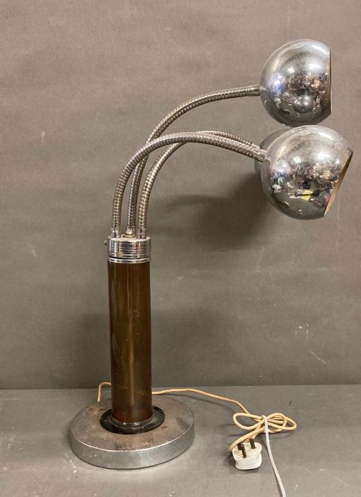 A three arm articulated chrome ball lamp possibly 1970's Goffredo Reggiani - Image 4 of 4