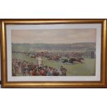 After Isaac J Cullin (act.1881-1947) British, "The finish for the Derby" an important coloured print