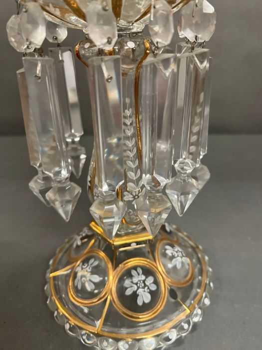 Baccarat clear glass luster candelabra lamp - Image 2 of 9