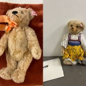 Two Steiff bears, one with white tag